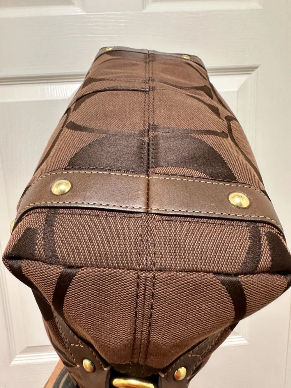 Coach Carly Large Hobo Bag Chocolate Signature Jacquard Mahogany NWOT